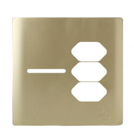 Placa p/ 1 Interruptor + 3  Tomada 4x4 - Novara Dourado